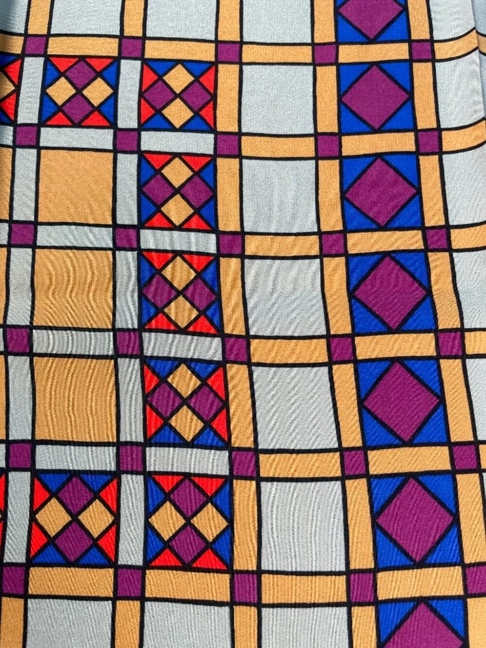 Vintage Christian Dior Silk Scarf Geometric Pattern - Picture 5 of 15